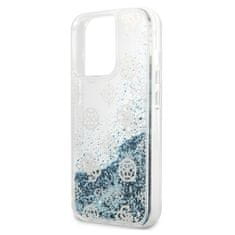 Guess Guess Peony Liquid Glitter - Ohišje za iPhone 13 Pro Max (modro)