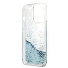 Guess Guess Peony Liquid Glitter - Ohišje za iPhone 13 Pro Max (modro)