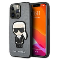 Karl Lagerfeld Karl Lagerfeld Saffiano Ikonik Patch - Ohišje za iPhone 13 Pro (srebrno)