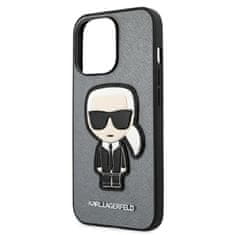 Karl Lagerfeld Karl Lagerfeld Saffiano Ikonik Patch - Ohišje za iPhone 13 Pro (srebrno)