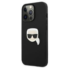 Karl Lagerfeld Karl Lagerfeld PU usnje Karl's Head Metal - ohišje za iPhone 13 Pro Max (črno)