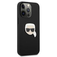 Karl Lagerfeld Karl Lagerfeld PU usnje Karl's Head Metal - ohišje za iPhone 13 Pro Max (črno)