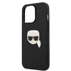 Karl Lagerfeld Karl Lagerfeld PU usnje Karl's Head Metal - ohišje za iPhone 13 Pro Max (črno)