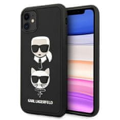 Karl Lagerfeld Karl Lagerfeld 3D Rubber Karl &amp; Choupette Heads - Ohišje za iPhone 11 (črno)