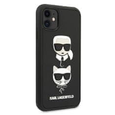 Karl Lagerfeld Karl Lagerfeld 3D Rubber Karl &amp; Choupette Heads - Ohišje za iPhone 11 (črno)