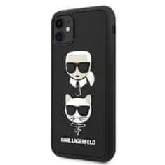 Karl Lagerfeld Karl Lagerfeld 3D Rubber Karl &amp; Choupette Heads - Ohišje za iPhone 11 (črno)