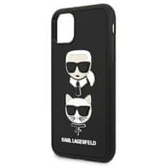 Karl Lagerfeld Karl Lagerfeld 3D Rubber Karl &amp; Choupette Heads - Ohišje za iPhone 11 (črno)