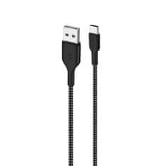 Puro PURO Fabric Ultra Strong - Heavy duty pleteni kabel USB-A / USB-C 2m (črn)