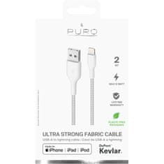 Puro PURO Fabric Ultra Strong - Heavy duty pleteni kabel USB-A / Lightning s certifikatom MFi 2 m (bel)