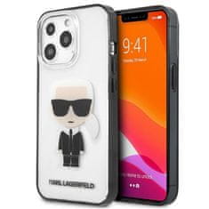 Karl Lagerfeld Karl Lagerfeld Ikonik Karl - Ohišje za iPhone 13 Pro (prozoren / črn okvir)