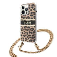 Guess Guess Leopard Gold Stripe Crossbody - Ohišje za iPhone 13 Pro Max