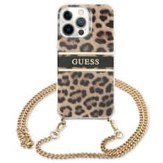 Guess Guess Leopard Gold Stripe Crossbody - Ohišje za iPhone 13 Pro Max