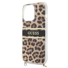 Guess Guess Leopard Gold Stripe Crossbody - Ohišje za iPhone 13 Pro Max