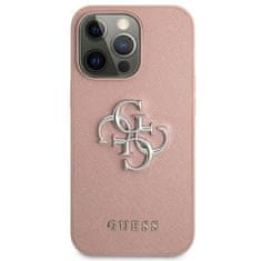 Guess Guess Saffiano 4G Big Silver Logo - Ohišje za iPhone 13 Pro Max (roza)