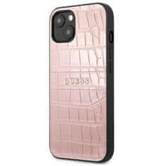 Guess Guess Croco Stamp Lines - ovitek za iPhone 13 (roza)