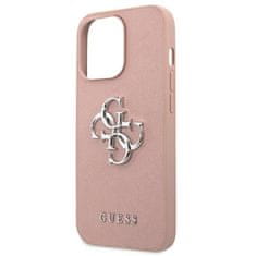 Guess Guess Saffiano 4G Big Silver Logo - Ohišje za iPhone 13 Pro Max (roza)