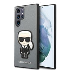 Karl Lagerfeld Karl Lagerfeld Saffiano Ikonik Patch - Ohišje za Samsung Galaxy S22 Ultra (srebrno)