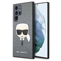 Karl Lagerfeld Karl Lagerfeld Saffiano Ikonik Karl`s Head - ovitek za Samsung Galaxy S22 Ultra (srebrn)