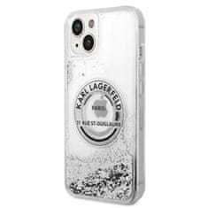 Karl Lagerfeld Karl Lagerfeld Liquid Glitter Round RSG Logo Case - ohišje za iPhone 14 (srebrno)