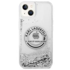 Karl Lagerfeld Karl Lagerfeld Liquid Glitter Round RSG Logo Case - ohišje za iPhone 14 (srebrno)