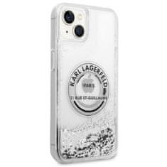 Karl Lagerfeld Karl Lagerfeld Liquid Glitter Round RSG Logo Case - ohišje za iPhone 14 (srebrno)