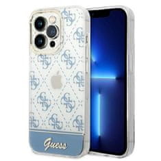 Guess Guess 4G Stripe Script Logo galvaniziran vzorec - Ohišje za iPhone 14 Pro (modro)