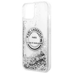 Karl Lagerfeld Karl Lagerfeld Liquid Glitter Round RSG Logo Case - ohišje za iPhone 14 (srebrno)