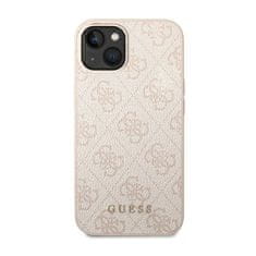 Guess Guess 4G Kovinski Zlati Logotip - Ovitek za iPhone 14 (Roza)