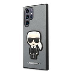 Karl Lagerfeld Karl Lagerfeld Saffiano Ikonik Patch - Ohišje za Samsung Galaxy S22 Ultra (srebrno)