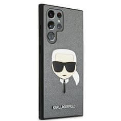 Karl Lagerfeld Karl Lagerfeld Saffiano Ikonik Karl`s Head - ovitek za Samsung Galaxy S22 Ultra (srebrn)