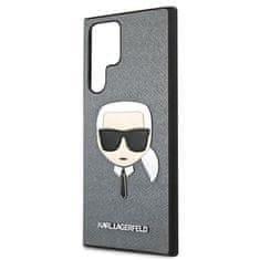 Karl Lagerfeld Karl Lagerfeld Saffiano Ikonik Karl`s Head - ovitek za Samsung Galaxy S22 Ultra (srebrn)