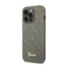 Guess Ohišje z logotipom Guess Glitter Flakes Metal - Ohišje za iPhone 14 Pro (zeleno)