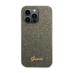 Guess Ohišje z logotipom Guess Glitter Flakes Metal - Ohišje za iPhone 14 Pro (zeleno)