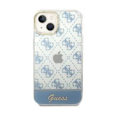 Guess Guess 4G Stripe Script Logo galvaniziran vzorec - Ohišje za iPhone 14 Plus (modro)