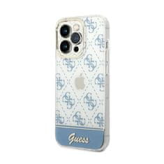 Guess Guess 4G Stripe Script Logo galvaniziran vzorec - Ohišje za iPhone 14 Pro (modro)