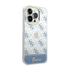 Guess Guess 4G Stripe Script Logo galvaniziran vzorec - Ohišje za iPhone 14 Pro (modro)