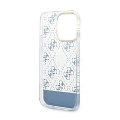 Guess Guess 4G Stripe Script Logo galvaniziran vzorec - Ohišje za iPhone 14 Pro (modro)