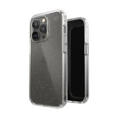 Speck Speck Presidio Perfect-Clear z bleščicami - Ohišje za iPhone 14 Pro s prevleko MICROBAN (prozorno / z zlatimi bleščicami)