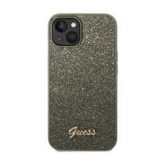 Guess Guess kovinski etui z logotipom Glitter Flakes - etui za iPhone 14 (zelen)