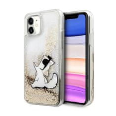 Karl Lagerfeld Karl Lagerfeld Liquid Glitter Choupette Fun - ohišje za iPhone 11 (zlato)