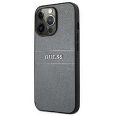 Guess Guess Saffiano Metal Logo Stripes - Ohišje za iPhone 13 Pro (sivo)