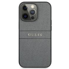 Guess Guess Saffiano Metal Logo Stripes - Ohišje za iPhone 13 Pro (sivo)