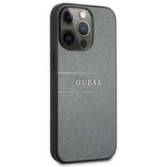 Guess Guess Saffiano Metal Logo Stripes - Ohišje za iPhone 13 Pro (sivo)