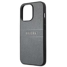 Guess Guess Saffiano Metal Logo Stripes - Ohišje za iPhone 13 Pro (sivo)