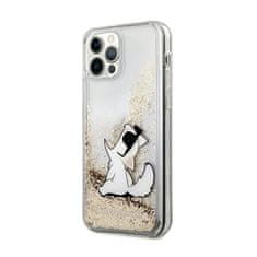 Karl Lagerfeld Karl Lagerfeld Liquid Glitter Choupette Fun - ohišje za iPhone 12 / iPhone 12 Pro (zlato)