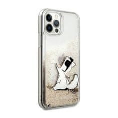 Karl Lagerfeld Karl Lagerfeld Liquid Glitter Choupette Fun - ohišje za iPhone 12 / iPhone 12 Pro (zlato)