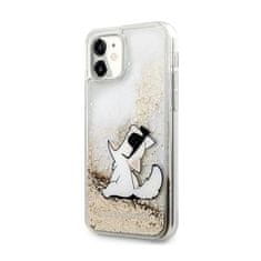 Karl Lagerfeld Karl Lagerfeld Liquid Glitter Choupette Fun - ohišje za iPhone 11 (zlato)