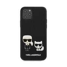 Karl Lagerfeld Karl Lagerfeld PU usnje z reliefom Karl &amp; Choupette - etui za iPhone 12 / iPhone 12 Pro (črno)