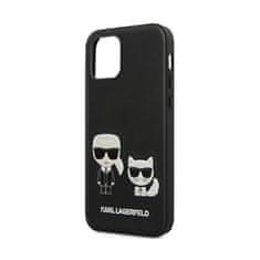 Karl Lagerfeld Karl Lagerfeld PU usnje z reliefom Karl &amp; Choupette - etui za iPhone 12 / iPhone 12 Pro (črno)