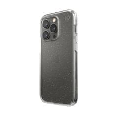 Speck Speck Presidio Perfect-Clear z bleščicami - Ohišje za iPhone 14 Pro s prevleko MICROBAN (prozorno / z zlatimi bleščicami)